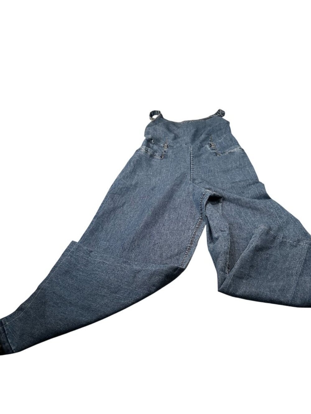 Hint Blush Denim Overalls Womens Wide Leg Smocked Vintage Adjustable Pockets